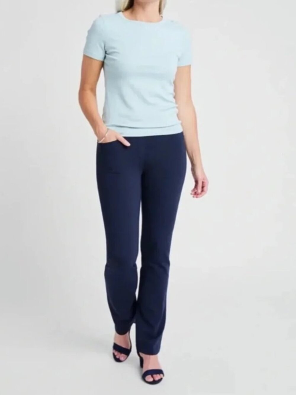 New Betabrand Navy Jeanie Straight Dress Pant Yoga Pants XLarge Long Tall